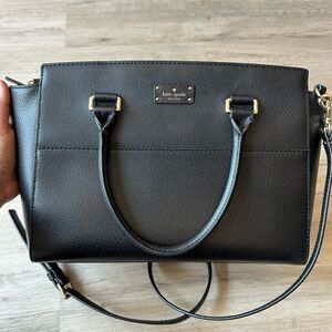 Kate Spade Grove Street Caley Black Leather Top Handle Satchel Purse